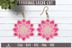 Dahlia Flower Earrings SVG Laser Cut design