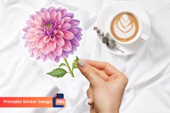 Dahlia Flower Sticker, Flower Sticker, Botanical Sticker Product Image 1