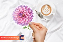 Dahlia Flower Sticker, Flower Sticker, Botanical Sticker Product Image 1