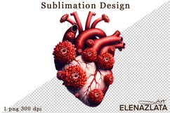 Watercolor dahlia flowers heart clipart, flowers Sublimation Product Image 1