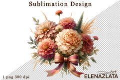 Watercolor dahlia flowers clipart, flowers Sublimation Product Image 1
