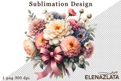 Watercolor dahlia flowers clipart, flowers Sublimation Product Image 1