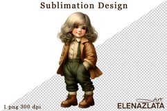 Watercolor dahlia girl flowers clipart, flowers Sublimation Product Image 1