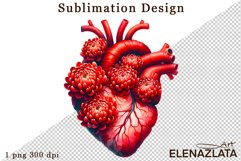 Watercolor dahlia flowers heart clipart, flowers Sublimation Product Image 1