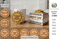 Daily Mood Coasters Laser Cut. Drink Coaster SVG Product Image 1