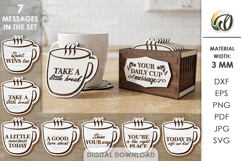 Daily Mood Coasters Bundle Laser Cut. Drink Coaster SVG Product Image 5