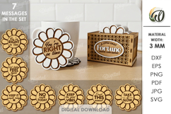 Daily Mood Coasters Laser Cut. Drink Coaster SVG Product Image 1