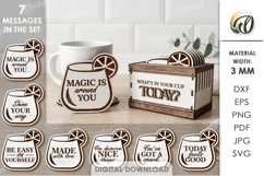 Daily Mood Coasters Laser Cut. Drink Coaster SVG Product Image 1