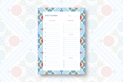 Folk Flower Daily Planner Template | Daily Planner Product Image 1