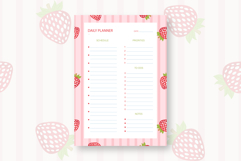 Strawberry Daily Planner Template | Daily Planner Product Image 1