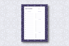 Daily Planner Template With Ogee Pattern | Daily Planner Product Image 1
