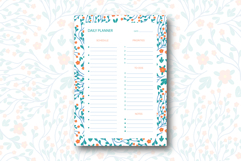 Disty Floral Daily Planner Template | Daily Planner Product Image 1
