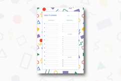 Daily Planner Template With Shapes Pattern | Daily Planner Product Image 1