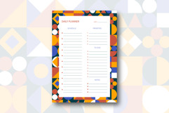 Daily Planner Template with Bauhaus Pattern | Daily Planner Product Image 1