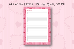 Heart Coquette Stripe To Do List Template | To do list Product Image 1