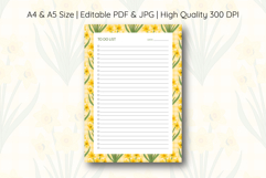 Daffodil Flower To Do List Template | To do list Product Image 1
