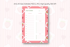Strawberry Coquette Stripe Daily Planner | Daily Planner Product Image 1