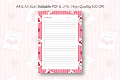 Cherry Coquette Heart Stripe To Do List | To do list Product Image 1