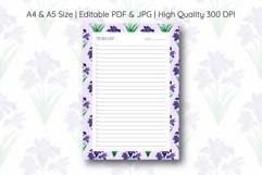 Watercolor Iris Flower To Do List Template | To do list Product Image 1