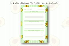 Avocado Daily Gratitude Planner Template | Daily Planner Product Image 1