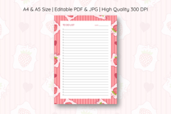 Strawberry Coquette Heart Stripe To Do List | To do list Product Image 1