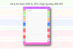 Watercolor Colorful Stripe To Do List Template | To do list Product Image 1