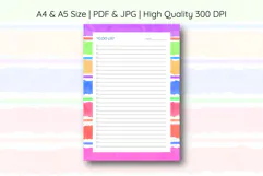 Watercolor Colorful Stripe To Do List Template | To do list Product Image 1