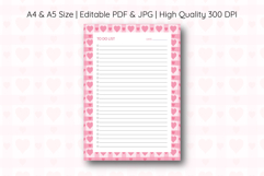 Pink Heart To Do List Template | To do list Product Image 1