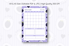 Blackberry Coquette Stripe Monthly Planner For July 2026 Product Image 1