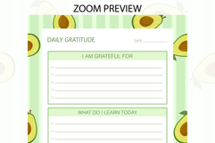 Avocado Daily Gratitude Planner Template | Daily Planner Product Image 2