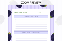 Blackberry Daily Gratitude Planner | Daily Planner Product Image 2
