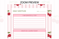 Cherry Daily Gratitude Planner | Daily Planner Product Image 2