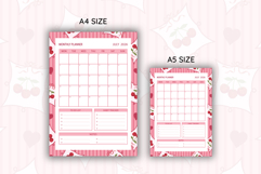 Cherry Coquette Heart Stripe Monthly Planner For July 2026 Product Image 2