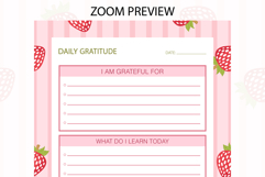 Strawberry Daily Gratitude Planner | Daily Planner Product Image 2