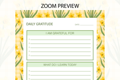 Daffodil Flower Daily Gratitude Planner | Daily Planner Product Image 2