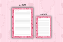 Heart Coquette Stripe To Do List Template | To do list Product Image 2