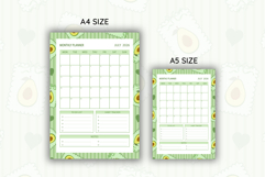 Avocado Coquette Heart Stripe Monthly Planner For July 2026 Product Image 2
