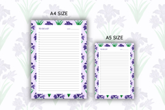 Watercolor Iris Flower To Do List Template | To do list Product Image 2