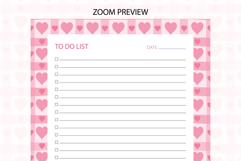 Pink Heart To Do List Template | To do list Product Image 3