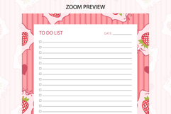 Strawberry Coquette Heart Stripe To Do List | To do list Product Image 3