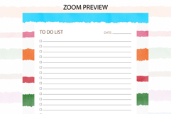 Watercolor Colorful Stripe To Do List Template | To do list Product Image 3