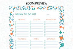 Disty Flower Weekly To Do List Template | To do list Product Image 2