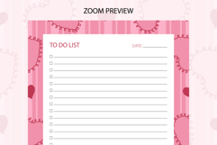 Heart Coquette Stripe To Do List Template | To do list Product Image 3