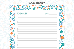 Floral To Do List template | To do list Product Image 3