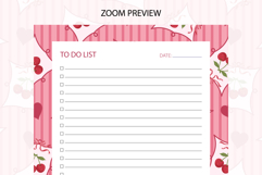 Cherry Coquette Heart Stripe To Do List | To do list Product Image 3