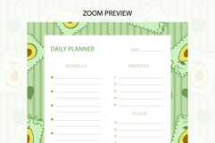 Avocado Coquette Stripe Daily Planner | Daily Planner Product Image 3