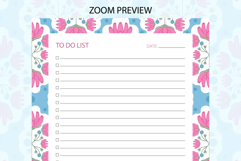 Folk Floral To Do List Template | To do list Product Image 3