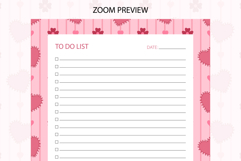 Heart &amp; Floral To Do List Template | To do list Product Image 3