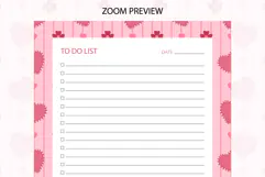 Heart & Floral To Do List Template | To do list Product Image 3