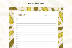 Pickle Pattern To Do List Template | To do list Product Image 3